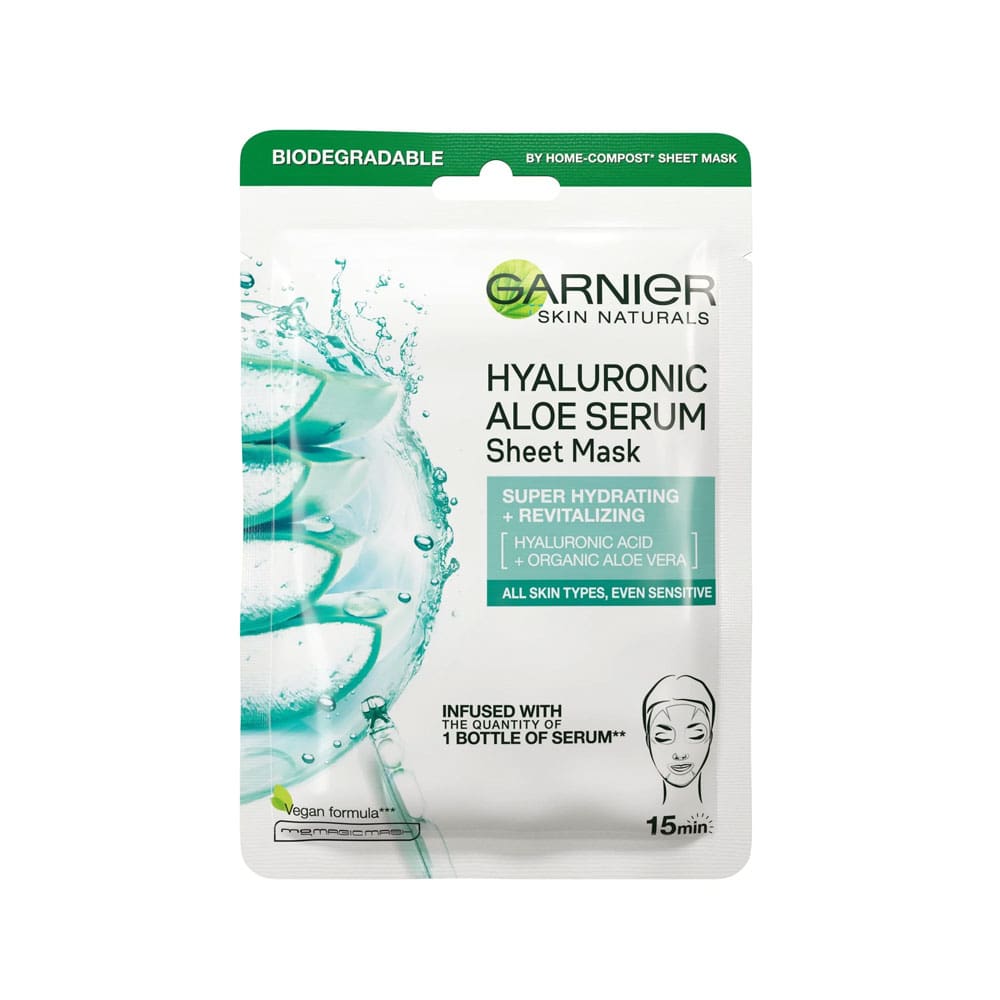 Garnier Sheet Mask Hyaluronic Aloe Serum 28g slider