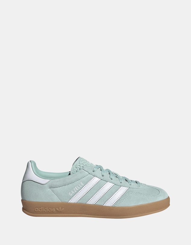Gazelle Indoor Shoes - Women's - Ash Green, White & Gum