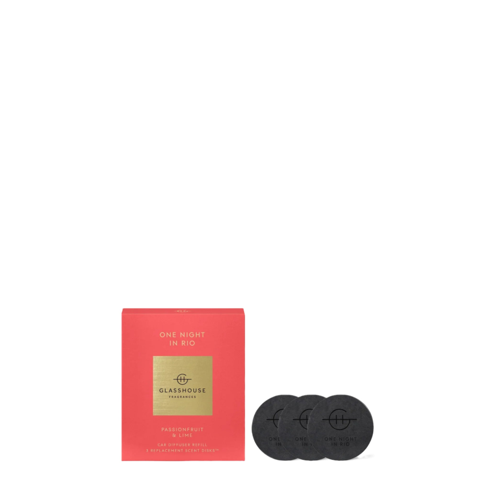 Glasshouse Fragrances ONE NIGHT IN RIO Car Diffuser Refill - 3 Pack slider