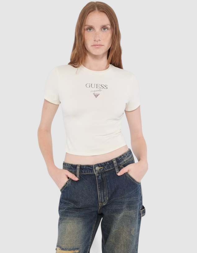 GUESS Originals Vintage Baker Baby Tee - SANDY SHORE MULTI