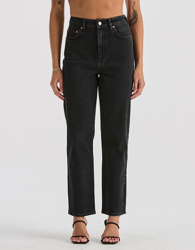 Hi Straight Charred Petite Jeans - Charred Black