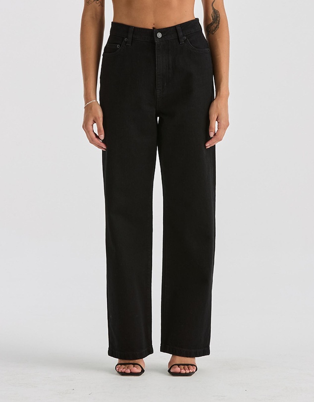 Hi Wide Jeans - Petite - Washed Black