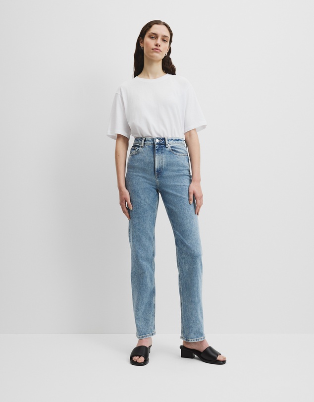 High Rise Straight Leg Jean - Vintage Wash Denim