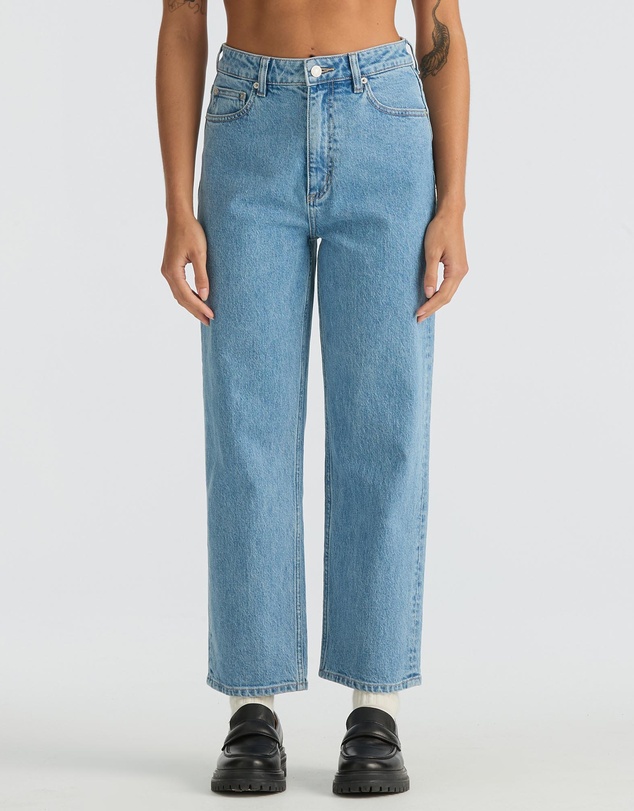 High Straight Crop Jeans - Blue Monday
