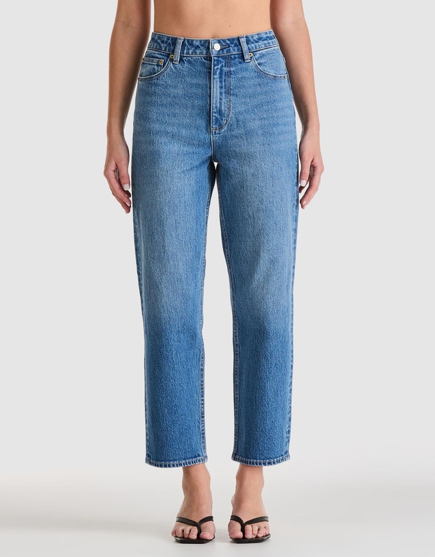 High Straight Crop Jeans - Indigo Avalon