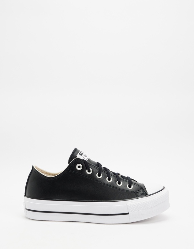 ICONIC EXCLUSIVE - Chuck Taylor All Star Leather Platform Sneakers - Black & White