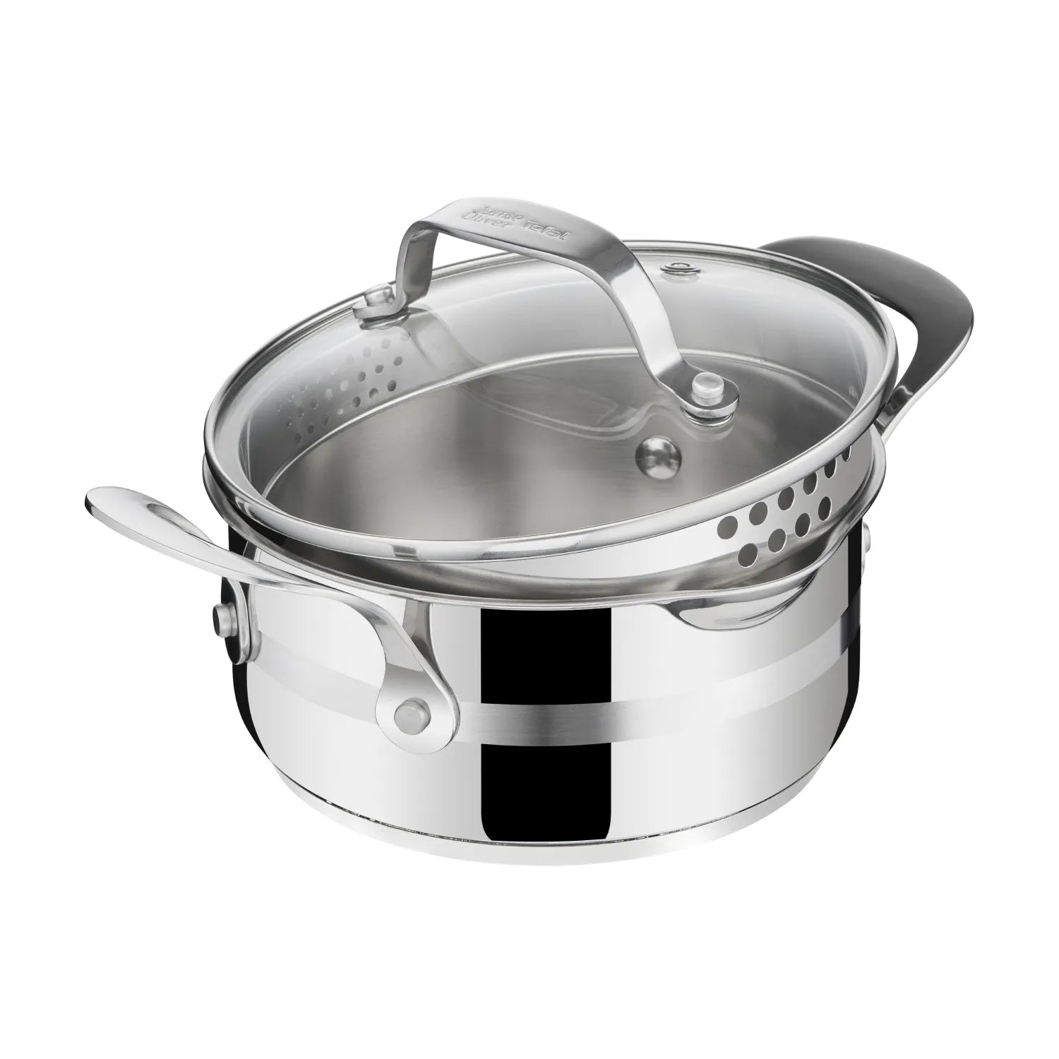 Jamie Oliver by Tefal Cook Smart Induction Stainless Steel 3pc Pot Set + Lids slider