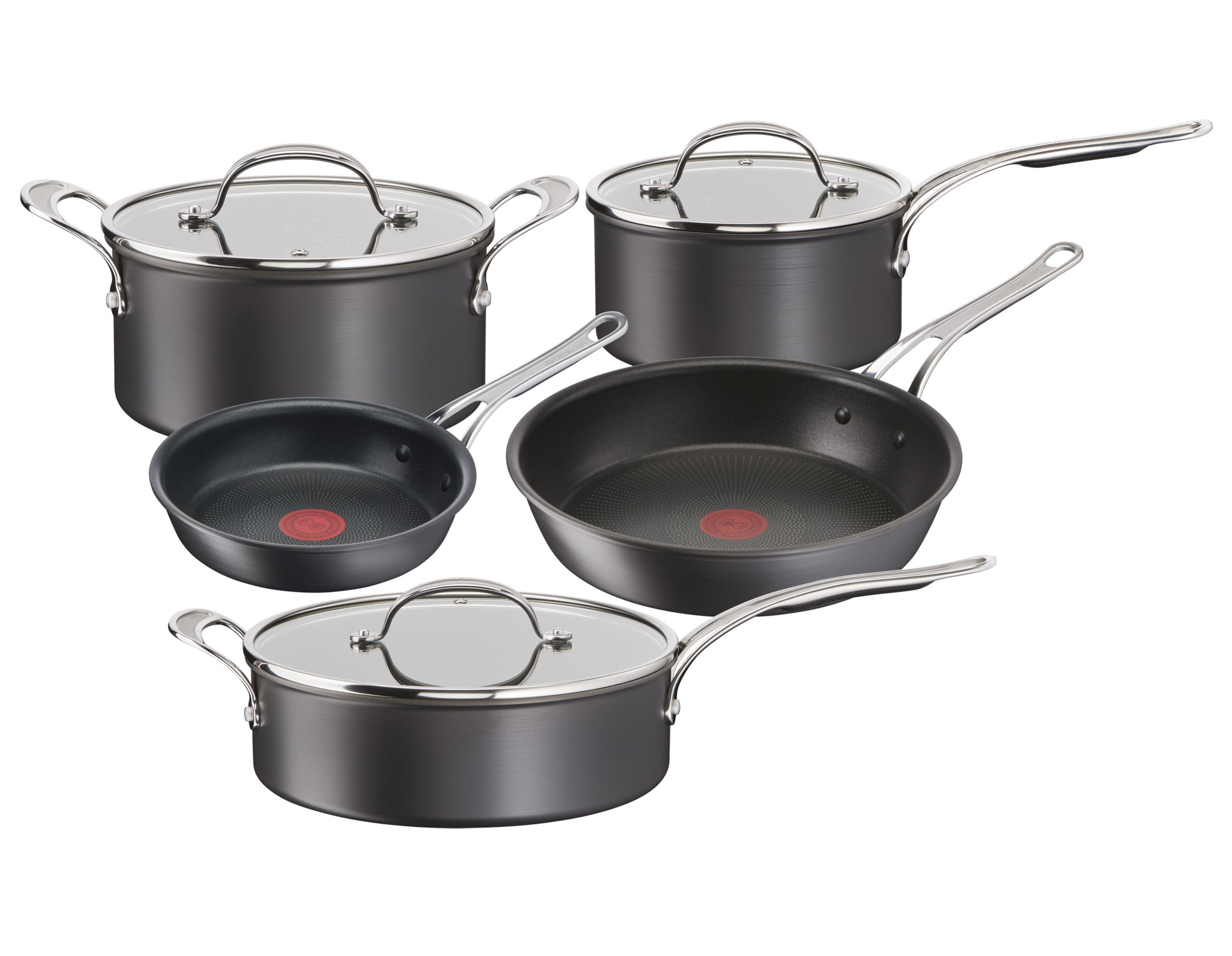 Jamie Oliver by Tefal Cooks Classic Non-Stick Induction Hard Anodised 5pc Cookware Set slider