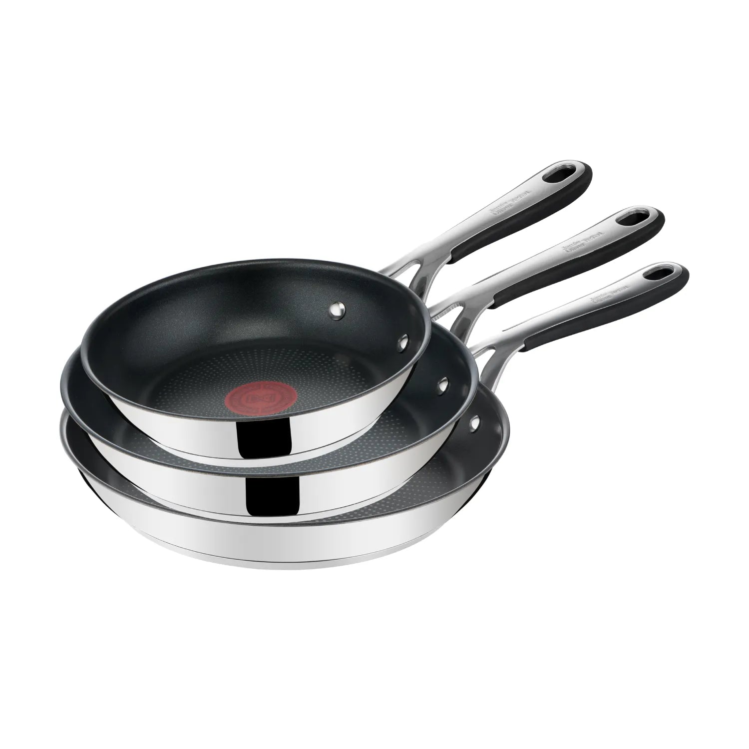 Jamie Oliver by Tefal Kitchen Essentials Induction Non-Stick Stainless Steel Triple Pack Frypans 20/24/28cm