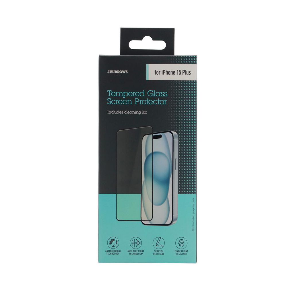 J.Burrows Antimicrobial Screen Protector iPhone 15 Plus slider