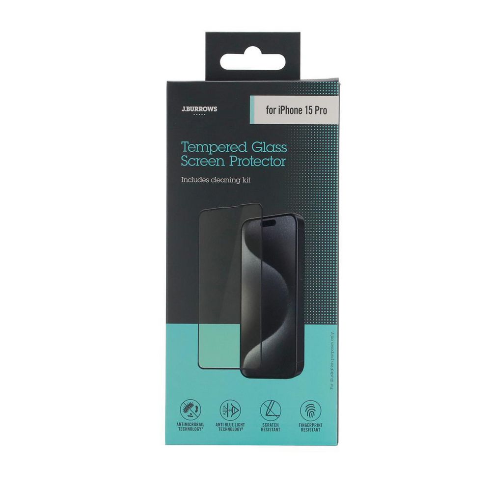 J.Burrows Antimicrobial Screen Protector iPhone 15 Pro slider