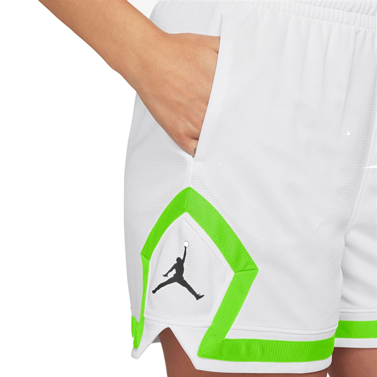 Jordan Sport Womens 4 Inch Diamond Shorts - White slider