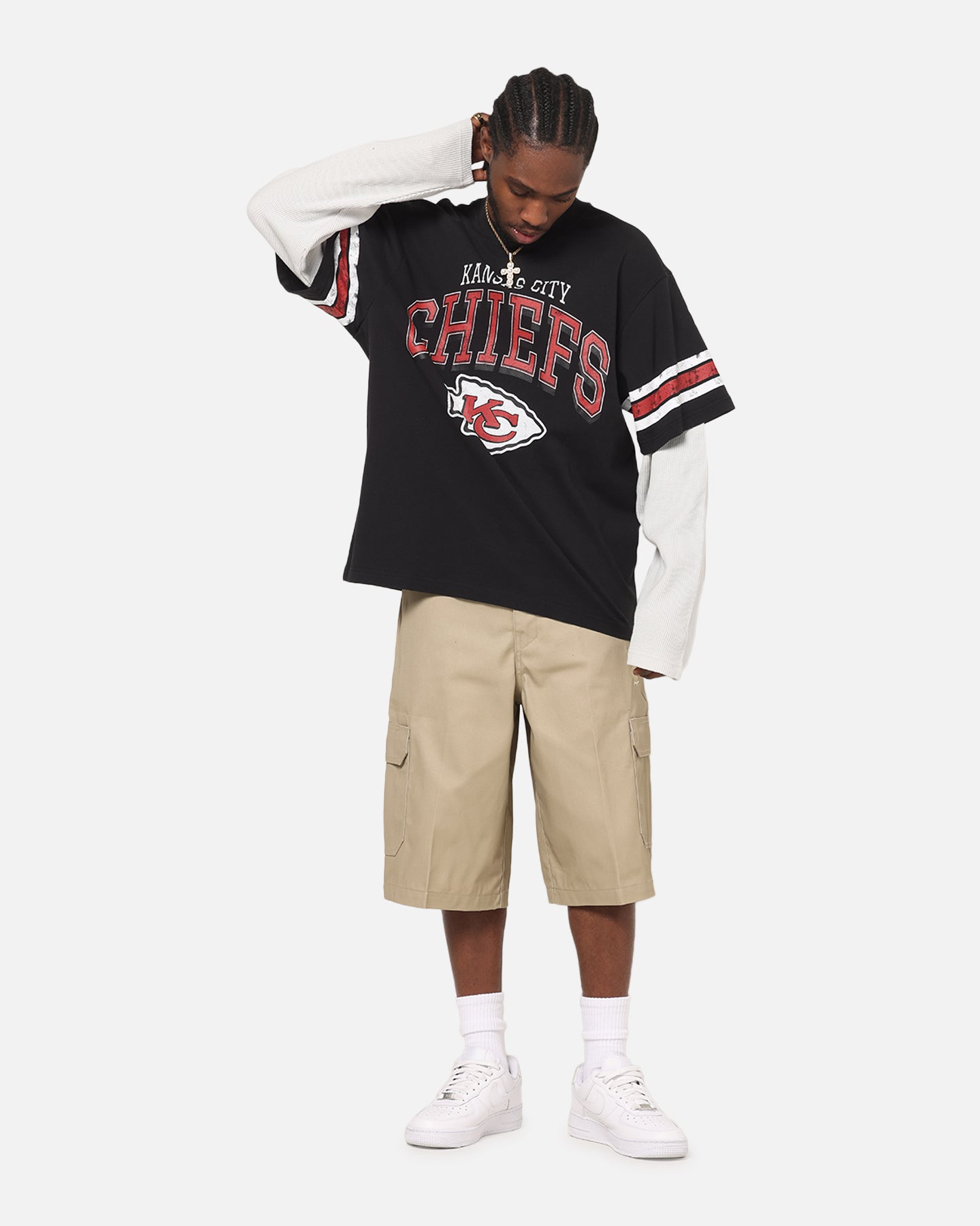 Kansas City Chiefs Waffle Mock Layer Long Sleeve T-Shirt slider