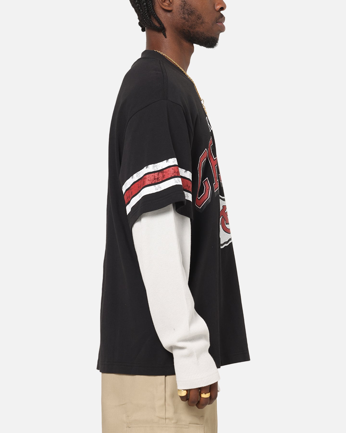 Kansas City Chiefs Waffle Mock Layer Long Sleeve T-Shirt slider