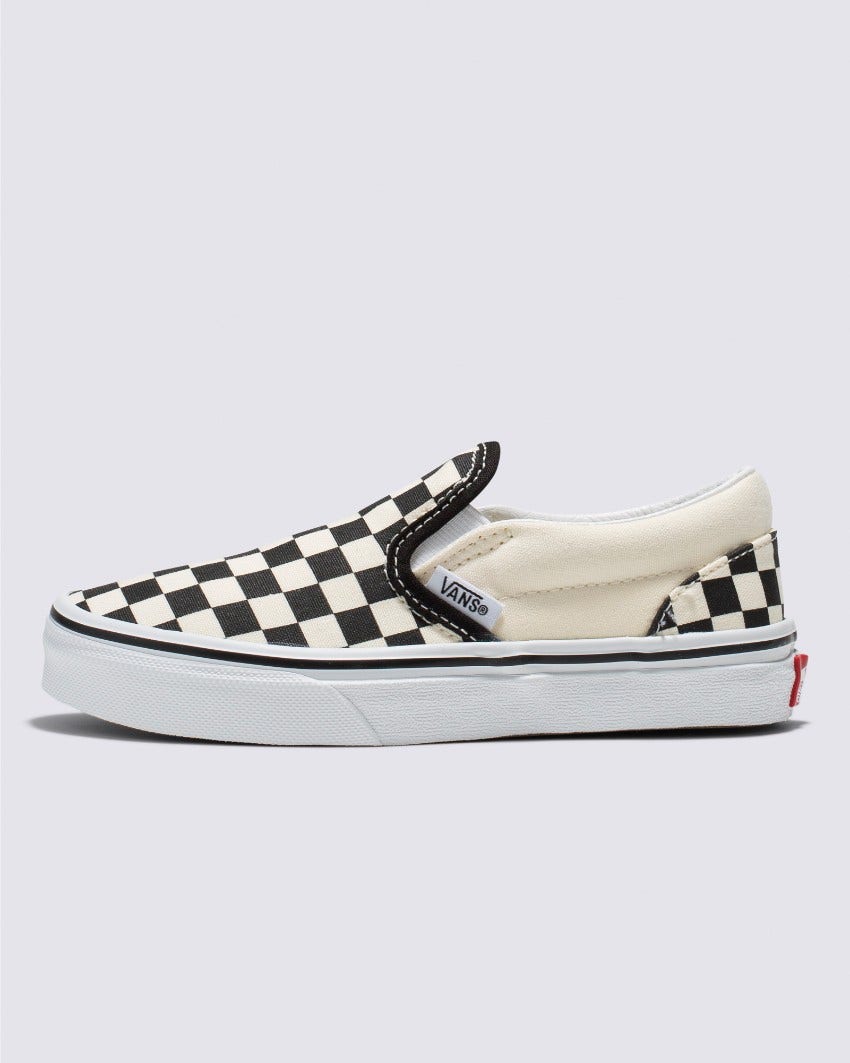 KIDS CHECKERBOARD SLIP-ON - (CHECKERBOARD) BLACK/WHITE slider