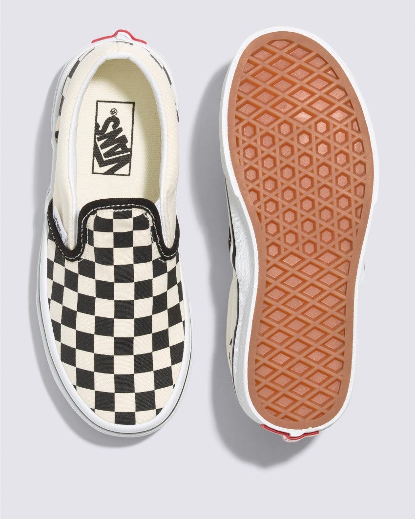 KIDS CHECKERBOARD SLIP-ON - (CHECKERBOARD) BLACK/WHITE slider