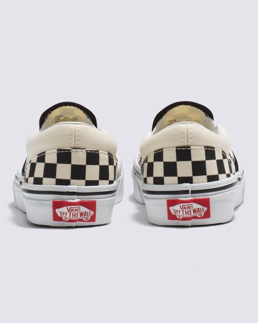 KIDS CHECKERBOARD SLIP-ON - (CHECKERBOARD) BLACK/WHITE slider