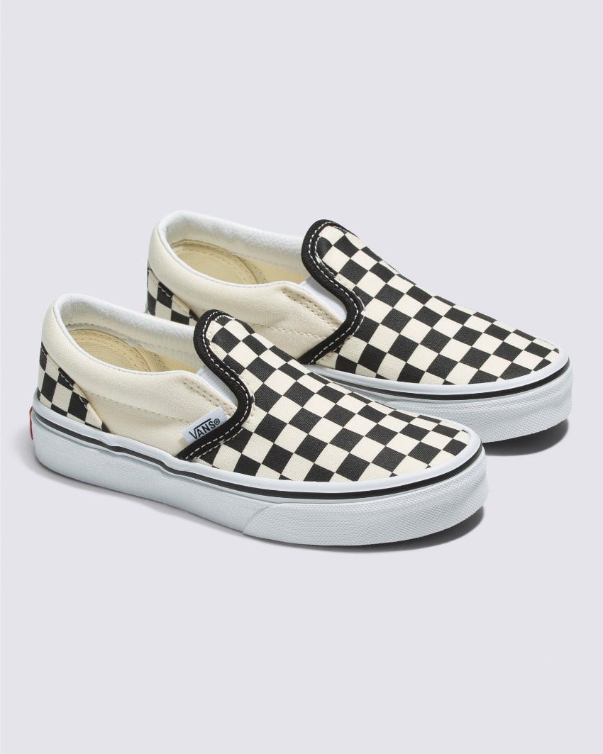 KIDS CHECKERBOARD SLIP-ON - (CHECKERBOARD) BLACK/WHITE slider