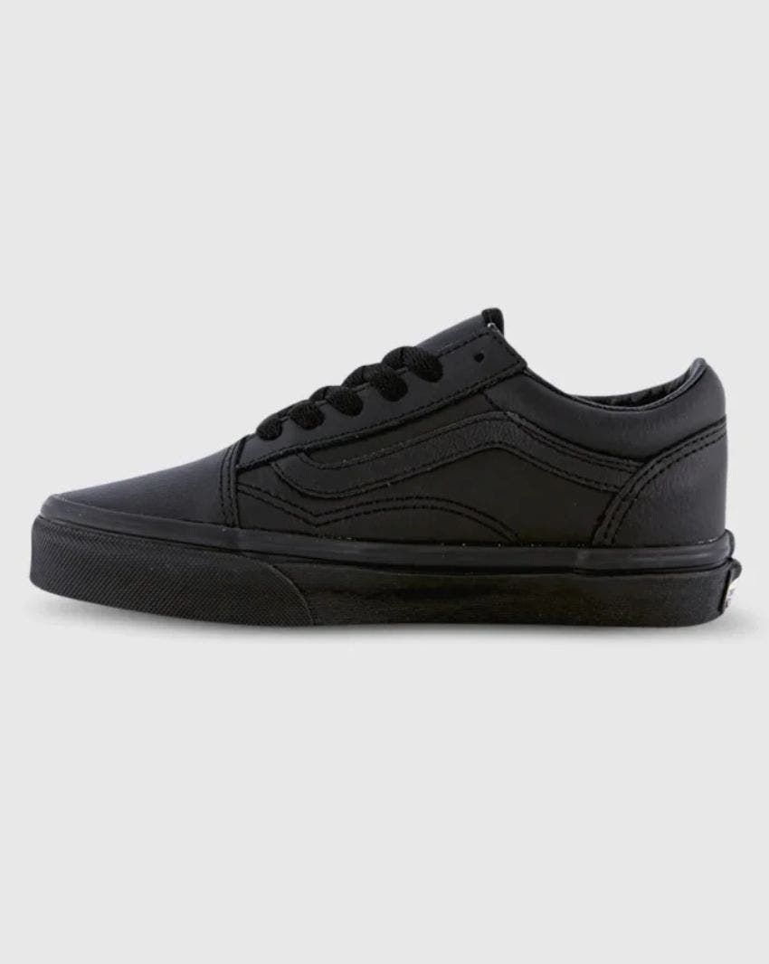 KIDS OLD SKOOL LEATHER - (LEATHER) BLACK MONO slider