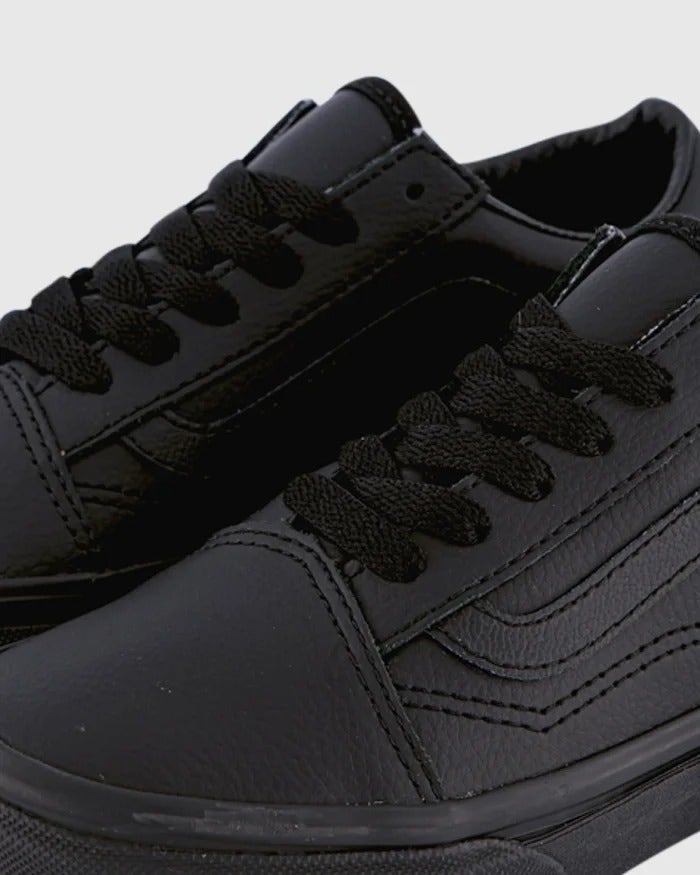 KIDS OLD SKOOL LEATHER - (LEATHER) BLACK MONO slider