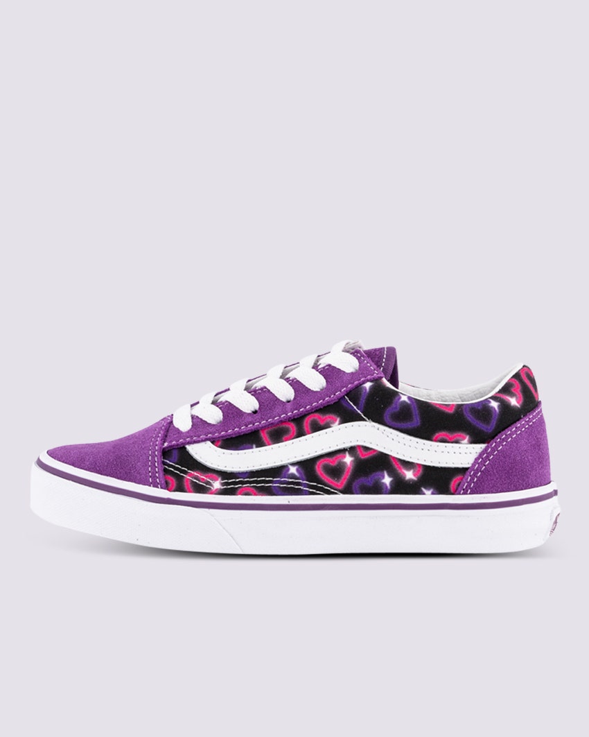 KIDS OLD SKOOL - NEON HEARTS PURPLE/MULTI slider