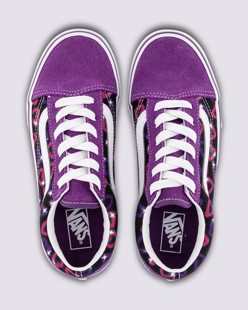 KIDS OLD SKOOL - NEON HEARTS PURPLE/MULTI slider