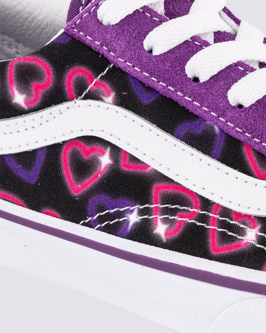 KIDS OLD SKOOL - NEON HEARTS PURPLE/MULTI slider