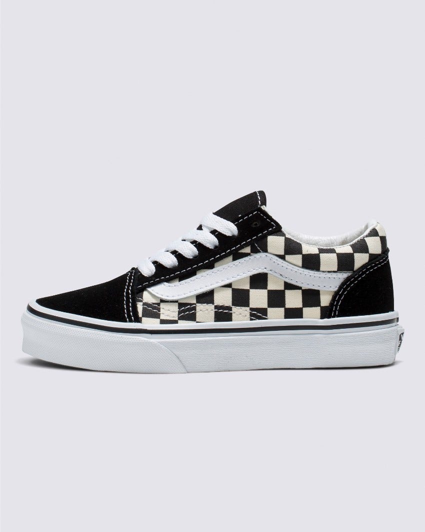 KIDS OLD SKOOL - (PRIMARY CHECK) BLACK/WHITE slider