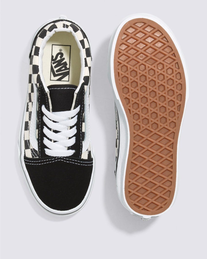 KIDS OLD SKOOL - (PRIMARY CHECK) BLACK/WHITE slider