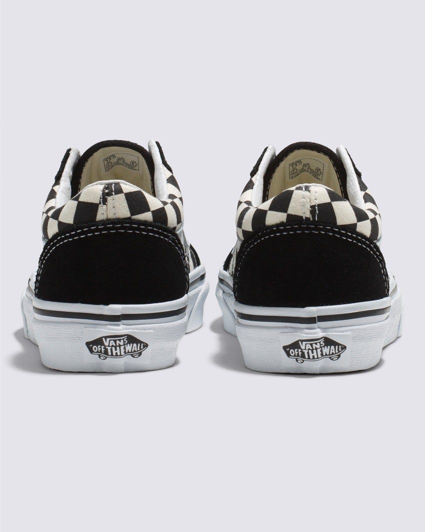 KIDS OLD SKOOL - (PRIMARY CHECK) BLACK/WHITE slider