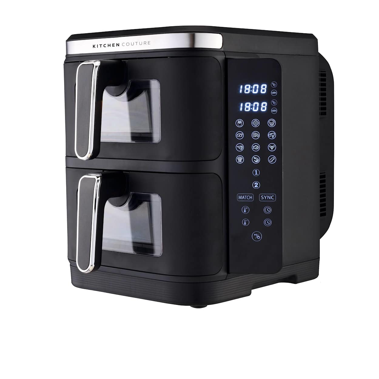 Kitchen Couture Clear View Vertex Dual Draw Air Fryer 11L Black - Black