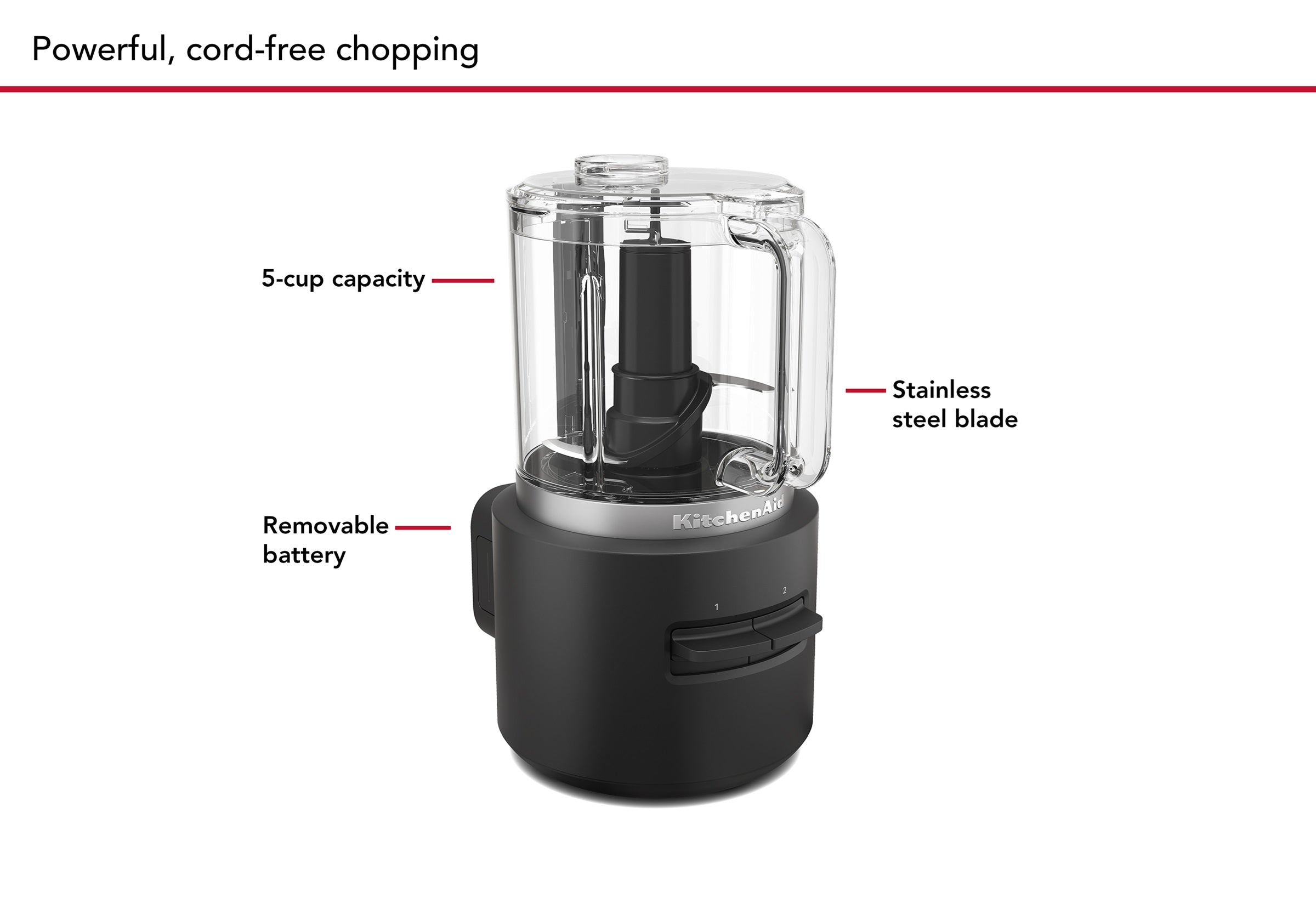 KitchenAid Cordless Go 5 Cup Food Chopper With Battery slider