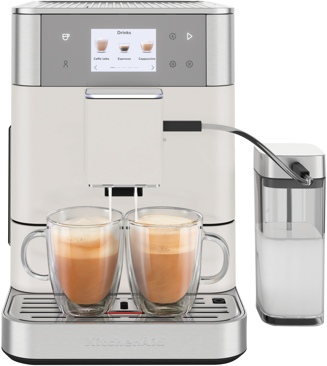 KitchenAid Fully Automatic Espresso Coffee Machine With Milk Container Porcelain slider