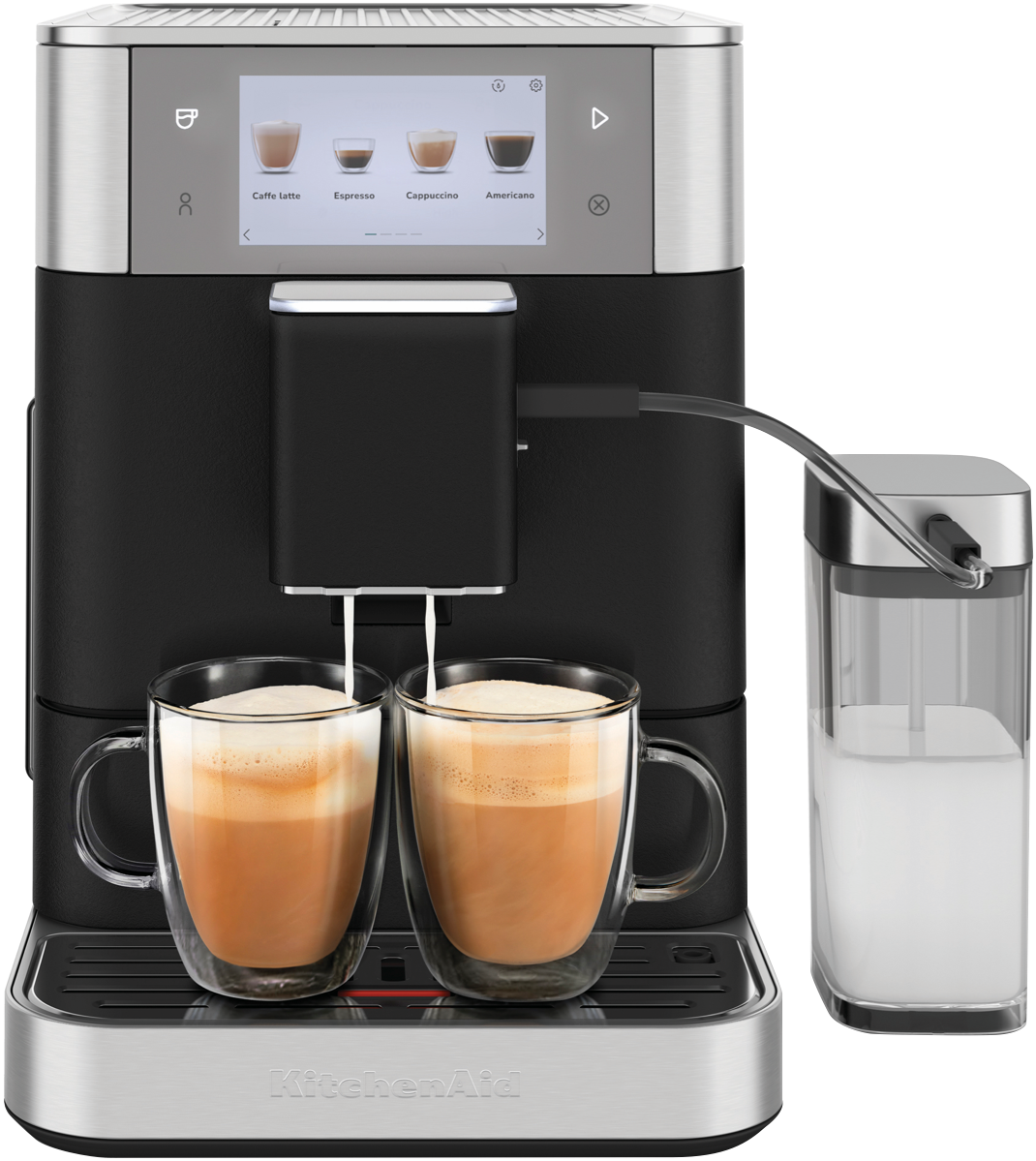 KitchenAid Fully Automatic Espresso Machine With Milk Container Cast Iron Black