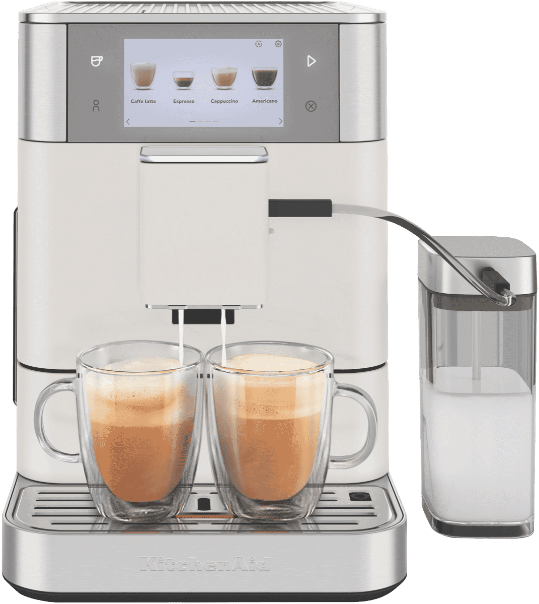 KitchenAid Fully Automatic Espresso Coffee Machine With Milk Container Porcelain slider