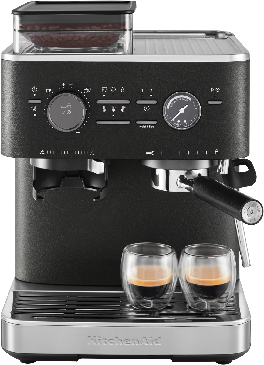 KitchenAid Semi Automatic Espresso Machine With Burr Grinder Cast Iron Black