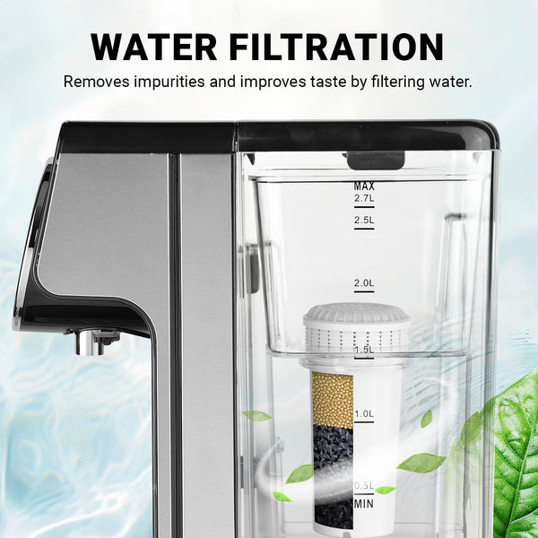 Kleva New Instant Hot Water Dispenser Deluxe with 7 Temp Presets Plus Water Filter slider