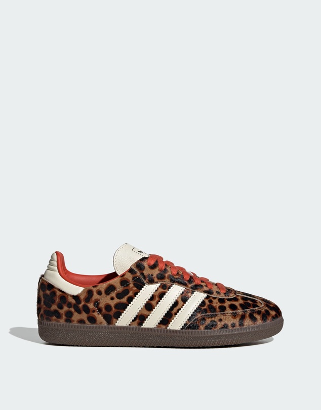 Leopard Samba OG Shoes Womens - Cblack/Prered/Crewht
