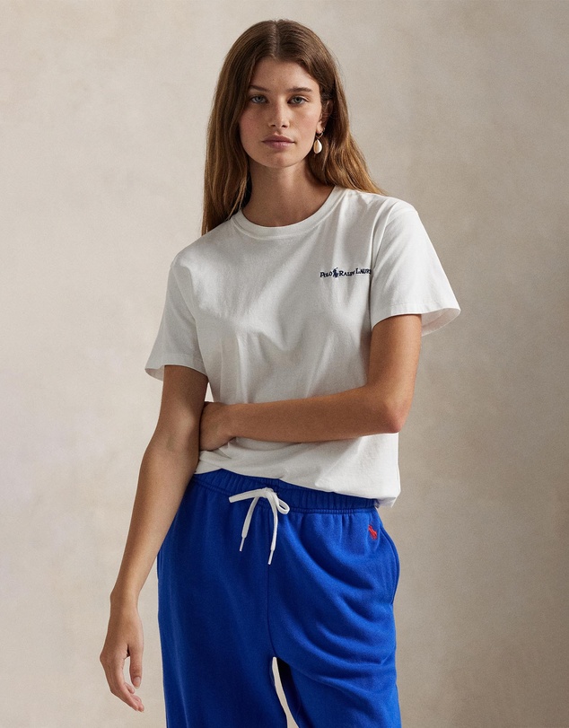 Logo Cotton Jersey Crewneck Tee - White