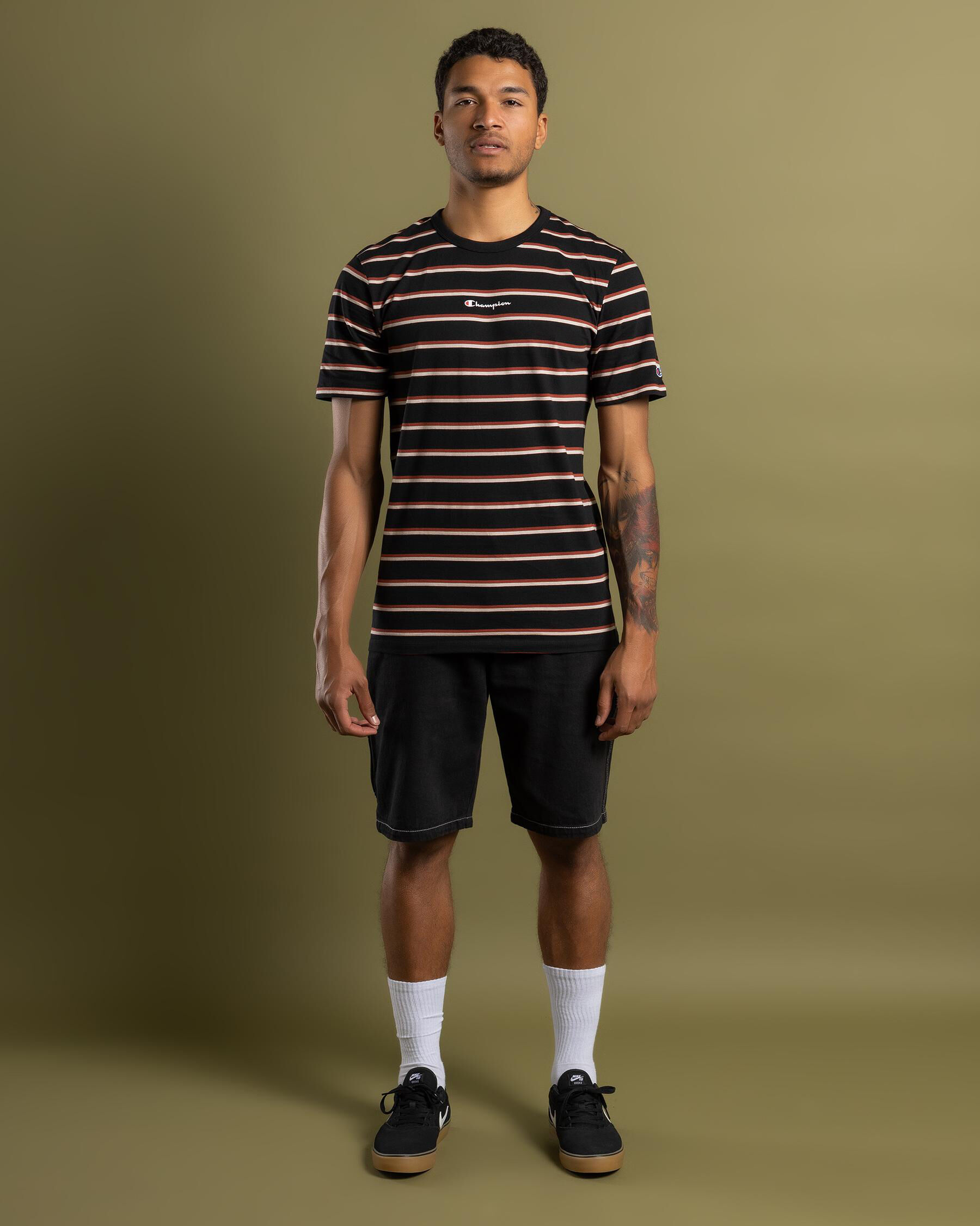 Logo Stripe T-Shirt - Black/dark Wood/autumn Beige slider