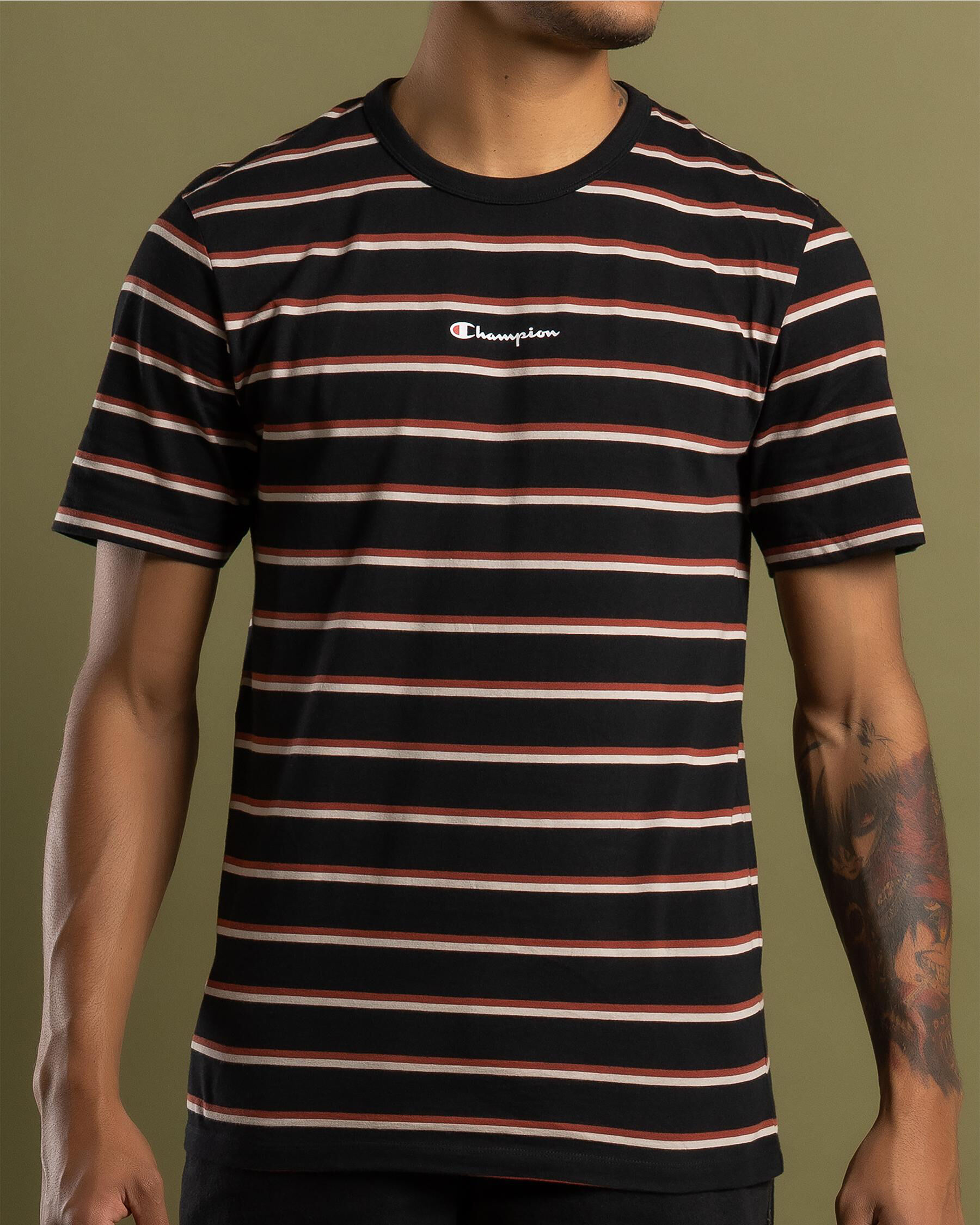 Logo Stripe T-Shirt - Black/dark Wood/autumn Beige slider