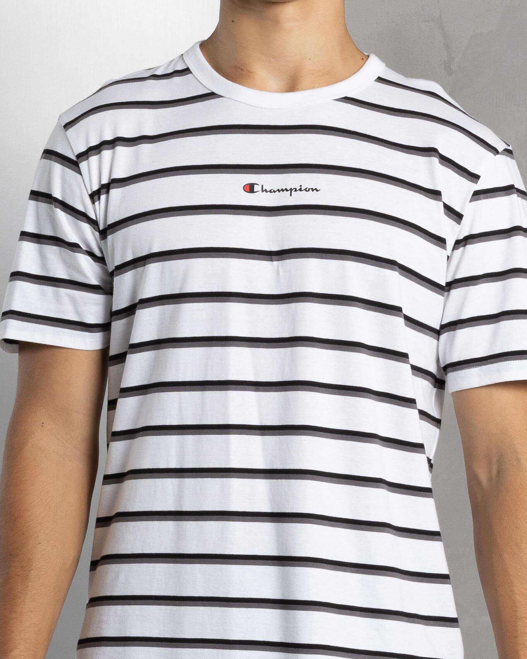 Logo Stripe T-Shirt - White/black/crisp Charcoal slider