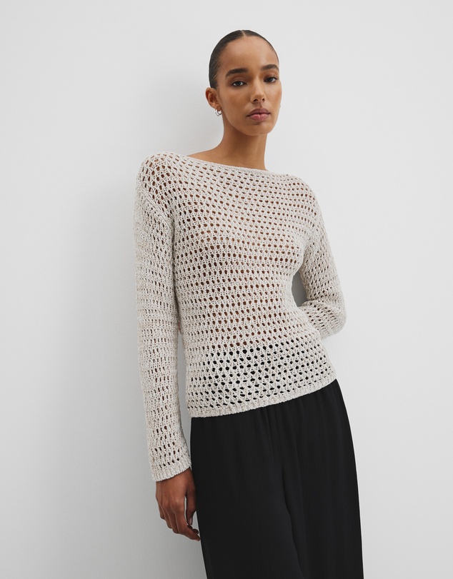 Long Sleeve Tape Knit - Tapioca Marle