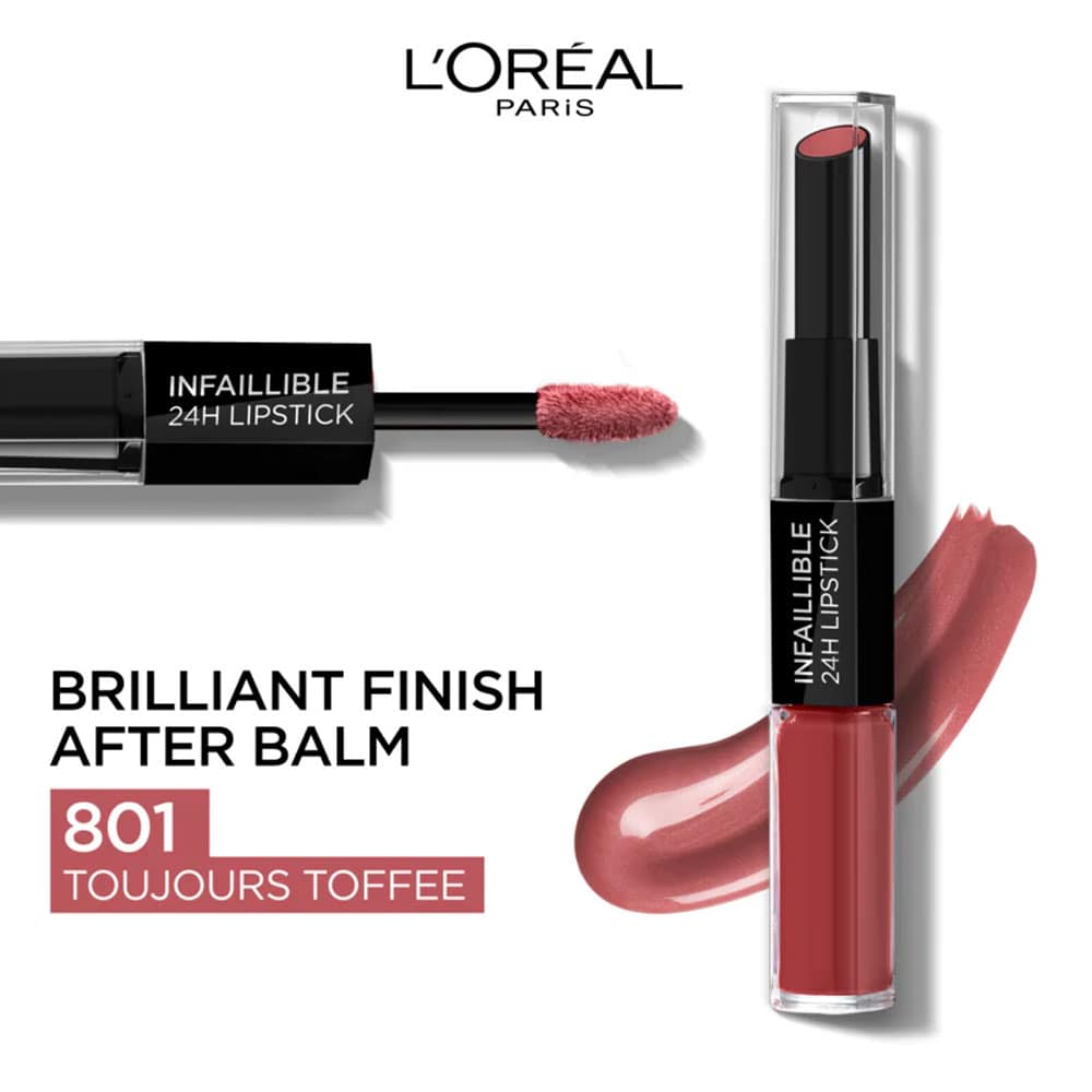 L'Oreal Infallible 2 Step Lip Colour 801 Toujours Toffee slider