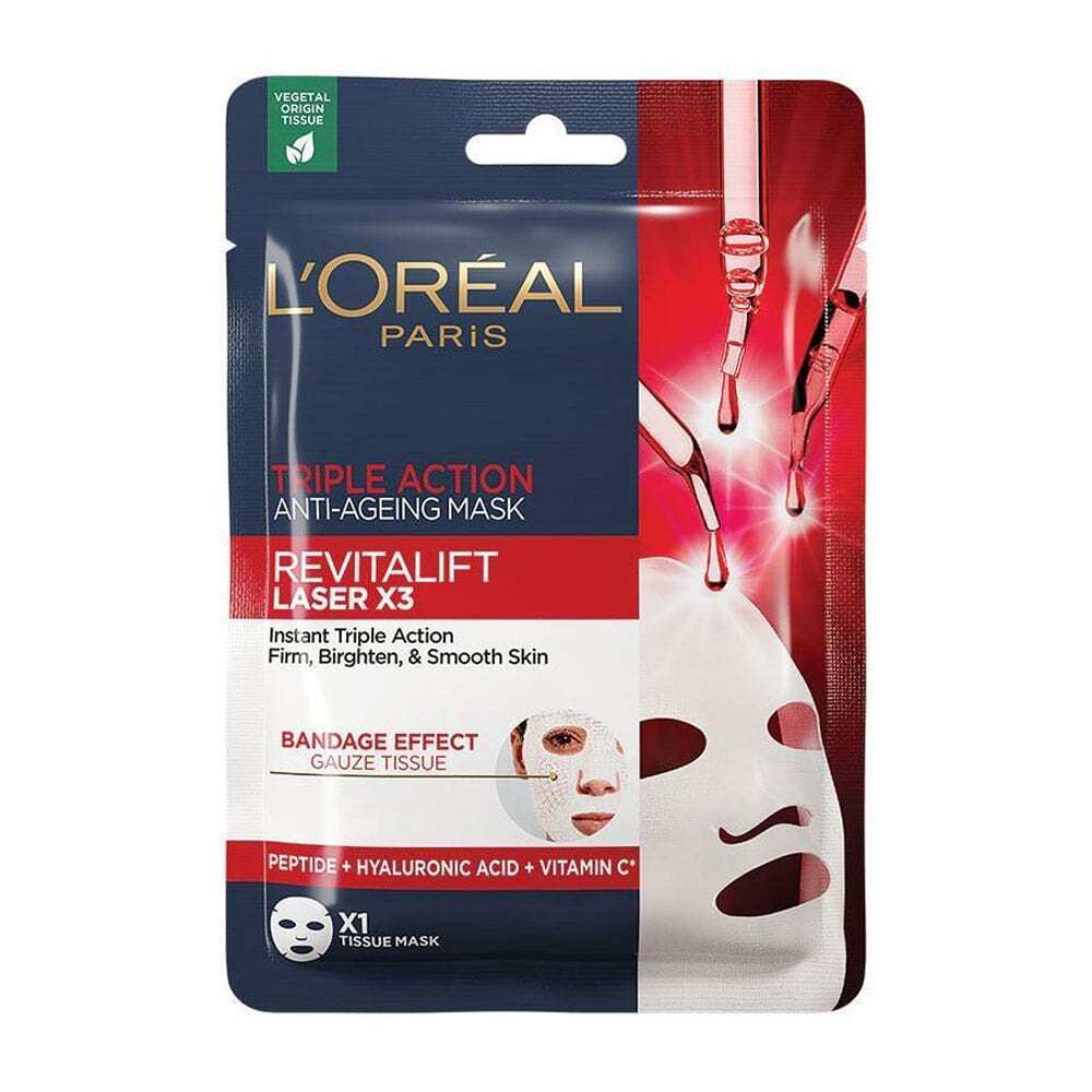 L'Oreal Triple Action Tissue Mask Revitalift Laser 1pk 28g slider