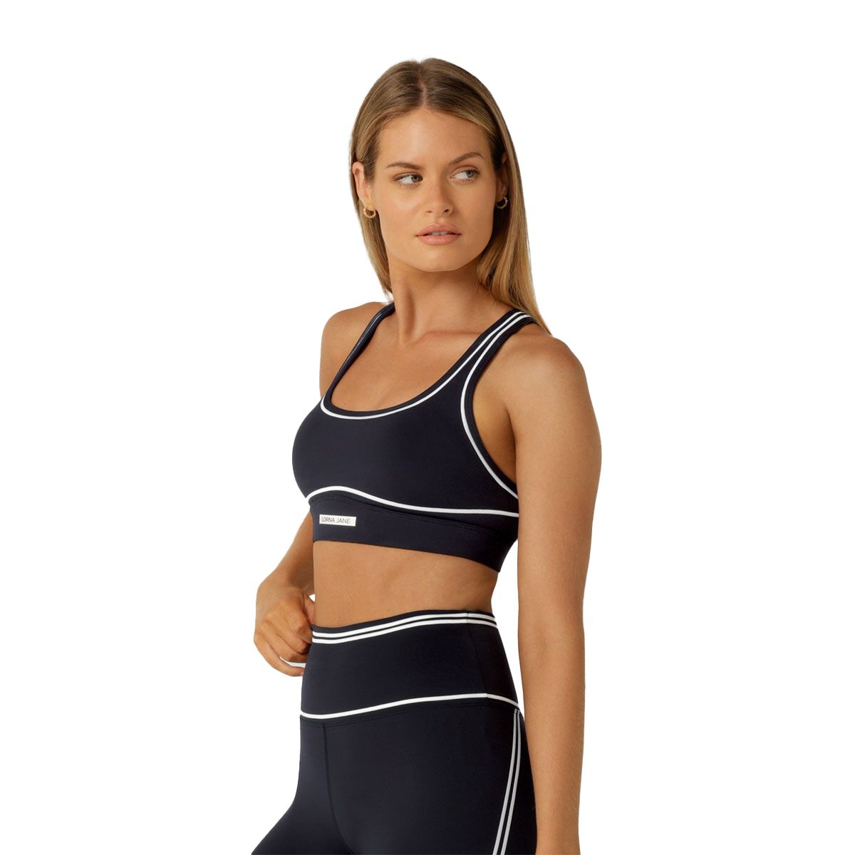 Lorna Jane Retro Track High Support Sports Bra - Midnight slider