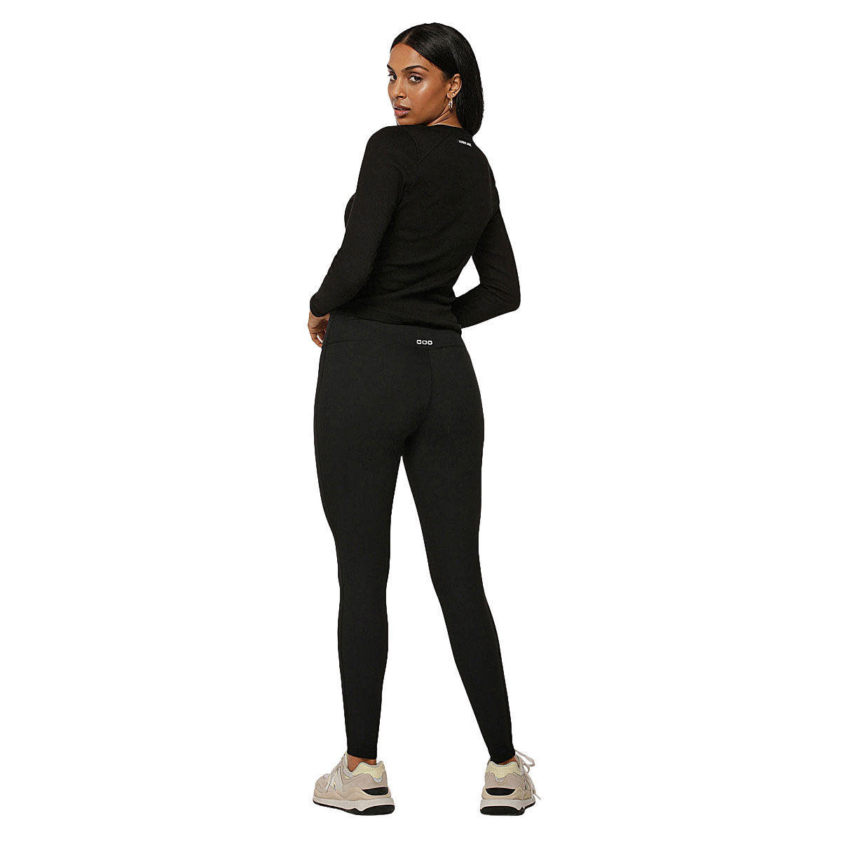 Lorna Jane Womens All Day Lotus Thermal No Chafe Full Length Leggings - Black slider