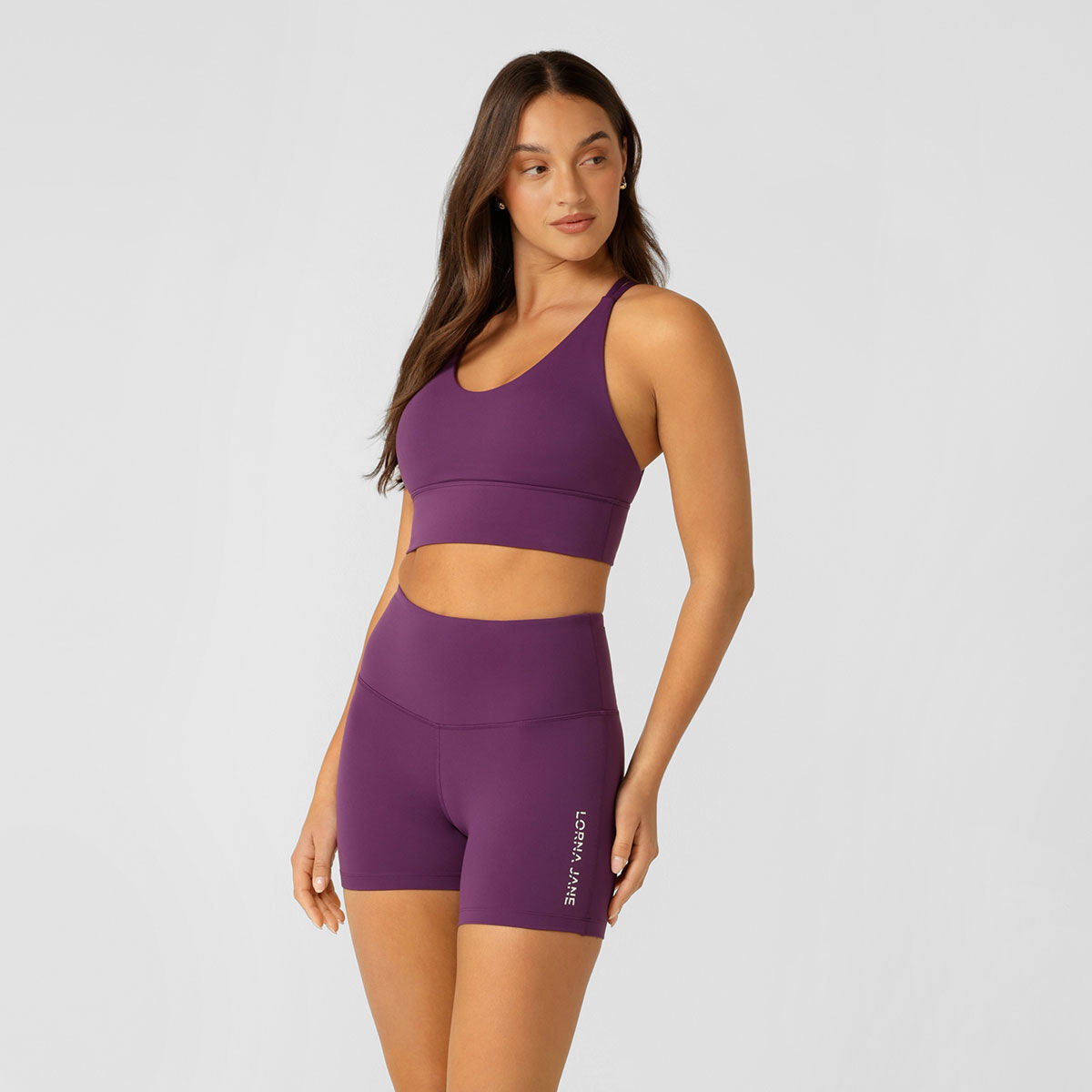 Lorna Jane Womens Lotus Longline Sports Bra - Purple slider