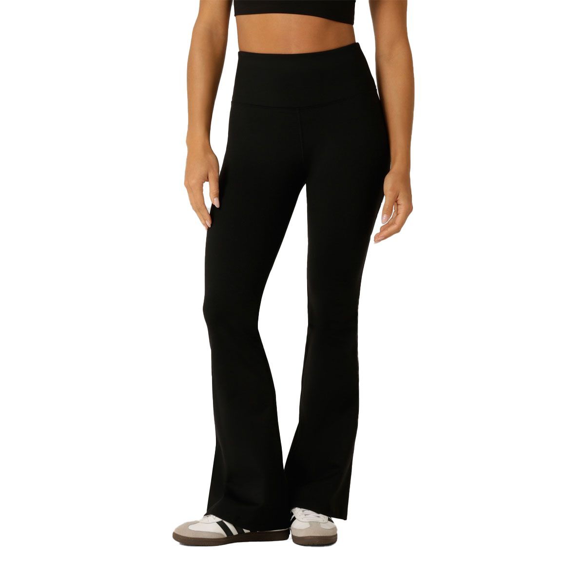 Lorna Jane Womens Lotus Thermal Flared Leggings - Black