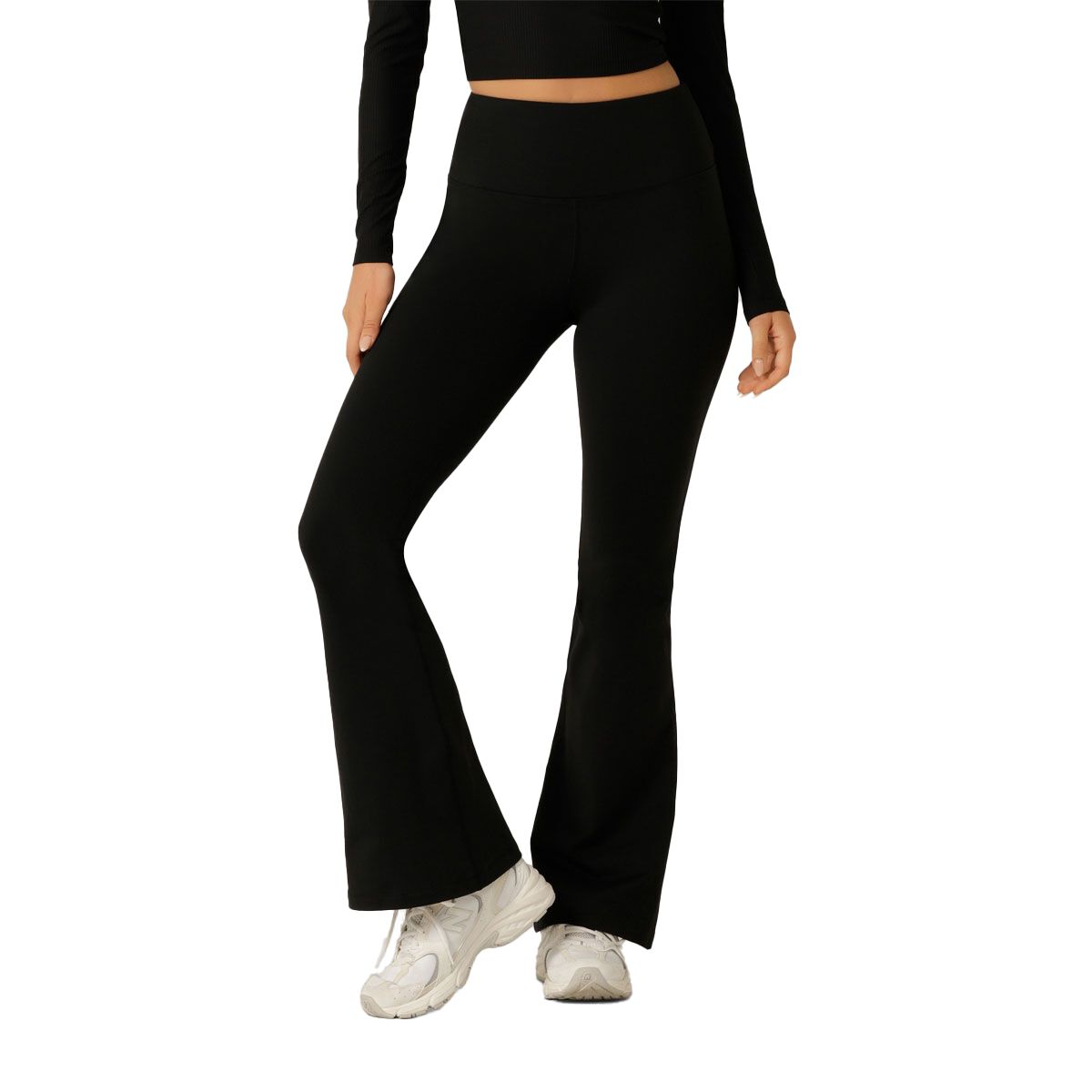 Lorna Jane Womens Lotus Thermal Flared Leggings - Black slider
